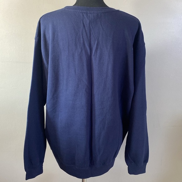 Dogs Make Me Happy Navy Blue Crewneck Sweatshirt Sz L - Picture 3 of 3